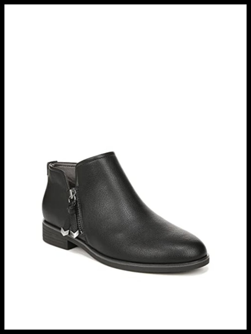 Women's Faux Suede Ankle Booties with Side Zip, 1" Block Heel, Sustainable